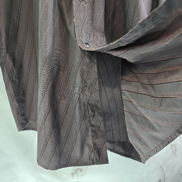 Panhandle Slim Shirt Mens XL Brown Lightweight Snap Button Western Cowboy  Vtg - Picture 9 of 13